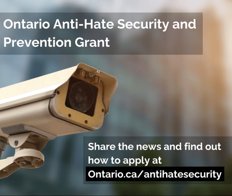 UPDATE: APPLICATION DEADLINE EXTENDED - Ontario Increasing Funding to Combat Antisemitism and Islamophobia