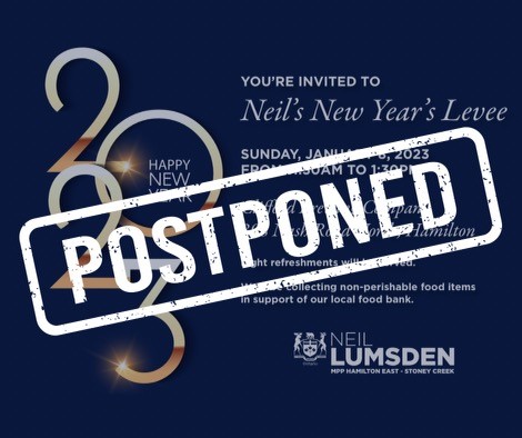 New Year's Levee Rescheduled